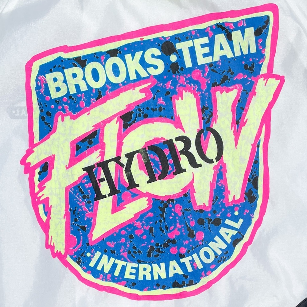 Vtg 90s Brooks International Hydro Flow Windbreaker Jacket Neon Yellow Unisex - Picture 6 of 10